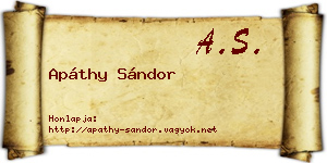 Apáthy Sándor névjegykártya